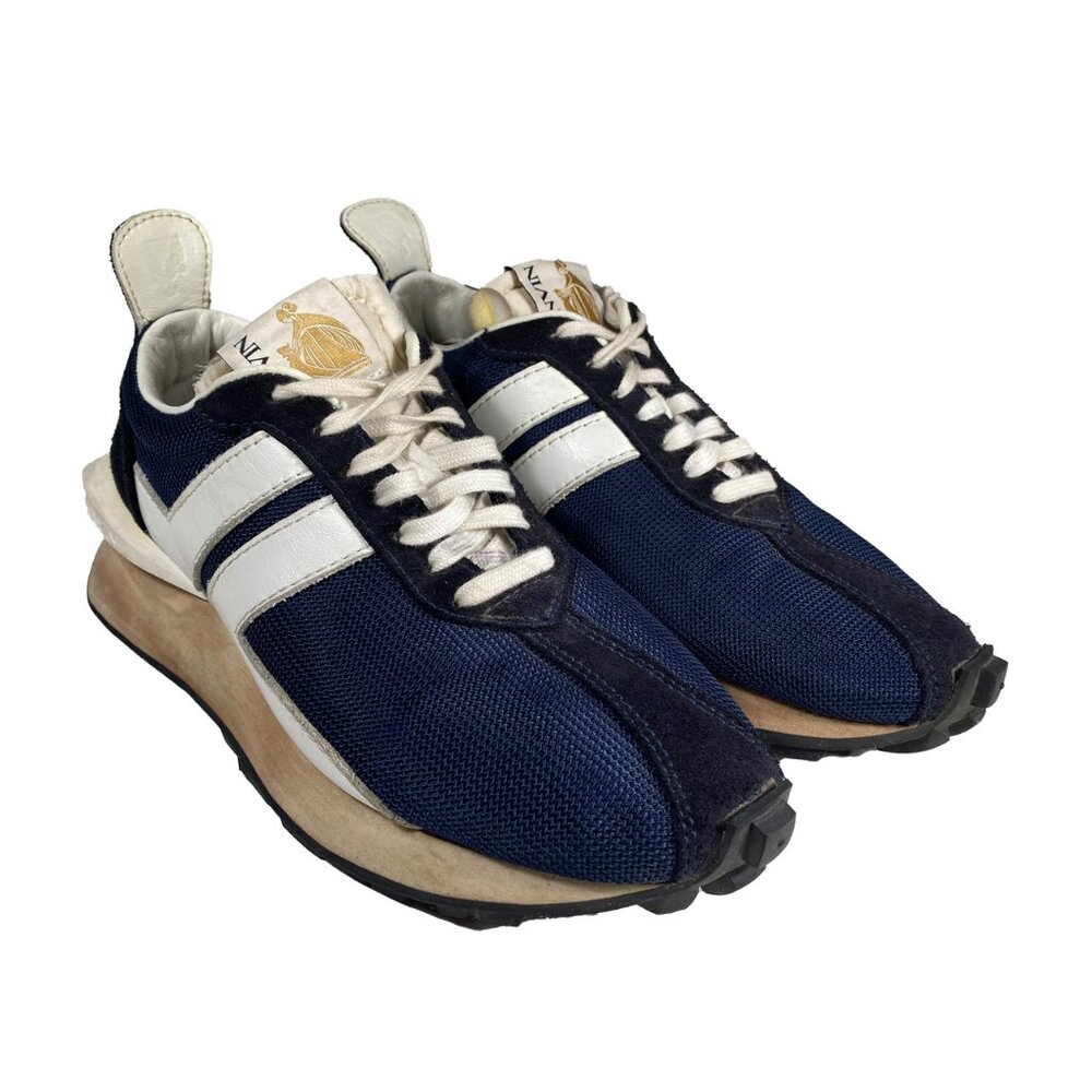 P202900 - Lanvin Mesh Bumper Sneaker "Navy Blue" mens size EU 39 / US 6-6.5